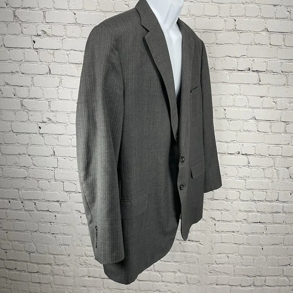 Executive Collection Tom James Grey USA Tailored Sport Coat Blazer Size 48
